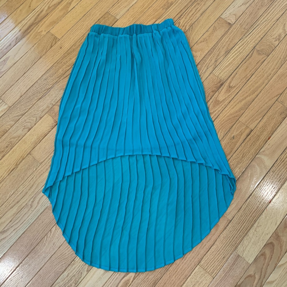 Teal High-Lo Skirt